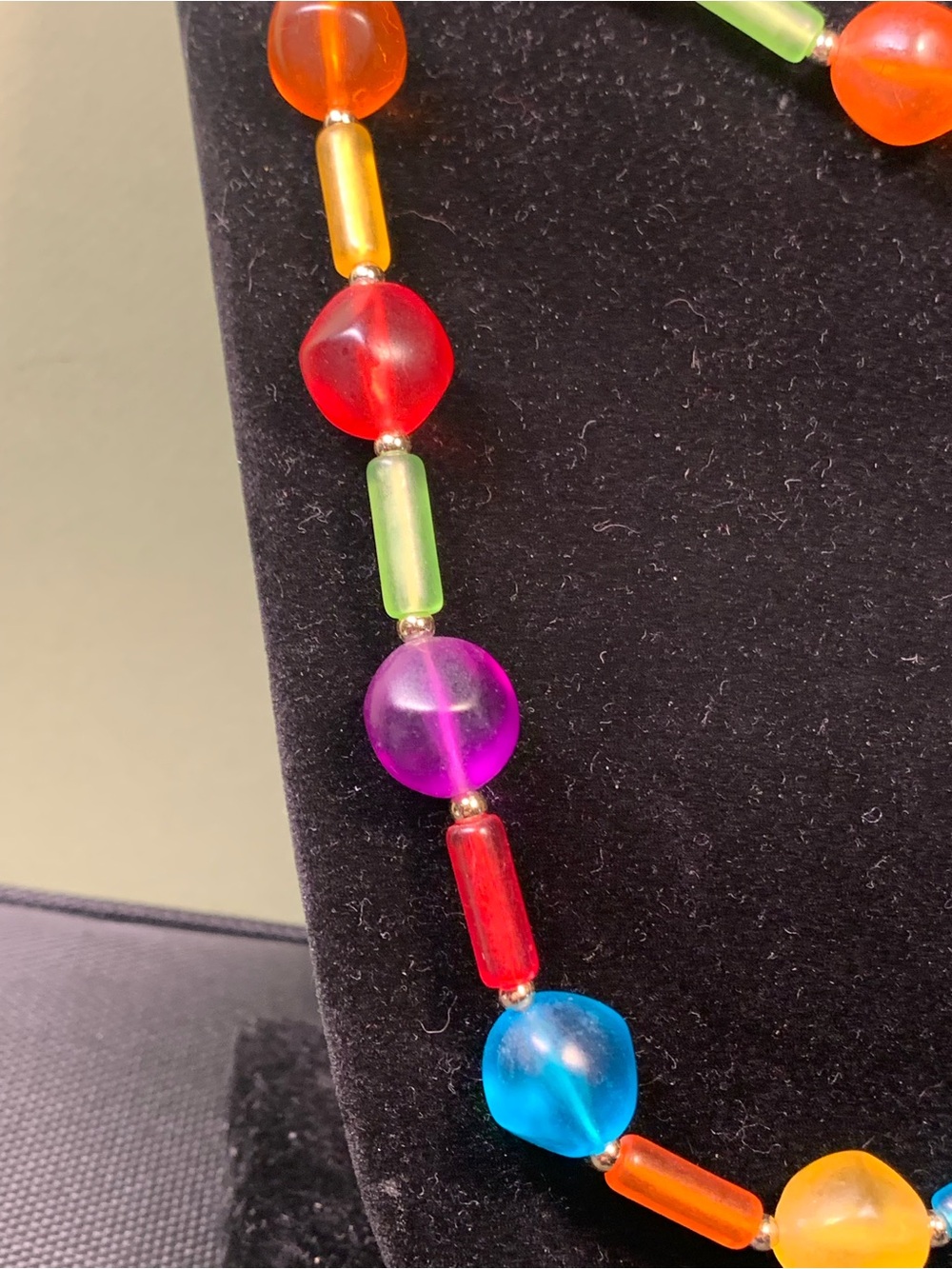Colorful Acrylic Bead Necklace - Multicolor - Picture 2 of 5
